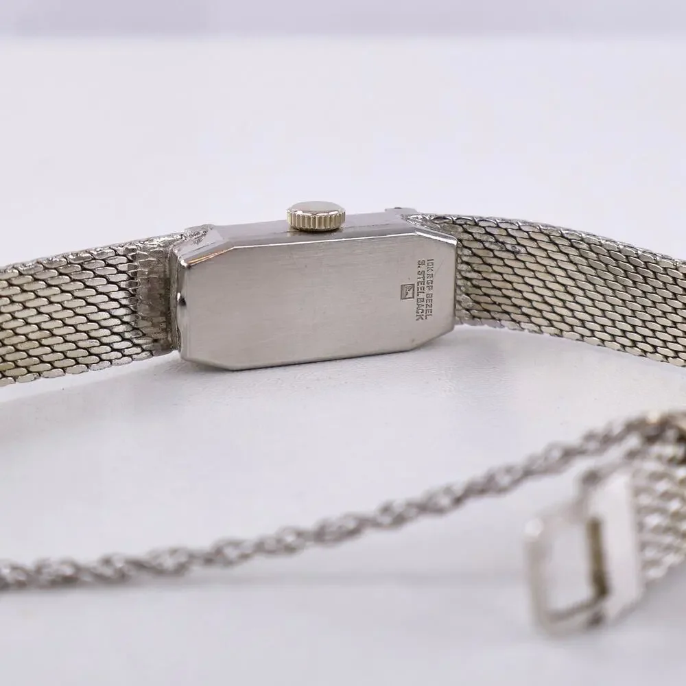 Vintage 60s Helzberg VIP 17 Jewel Swiss Watch Diamond‎ Bezel Mesh Duchess